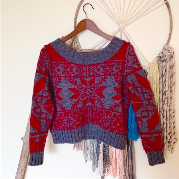 Free People Sweaters - Free People-Cropped Thick Knit Scoop Neck Sweater